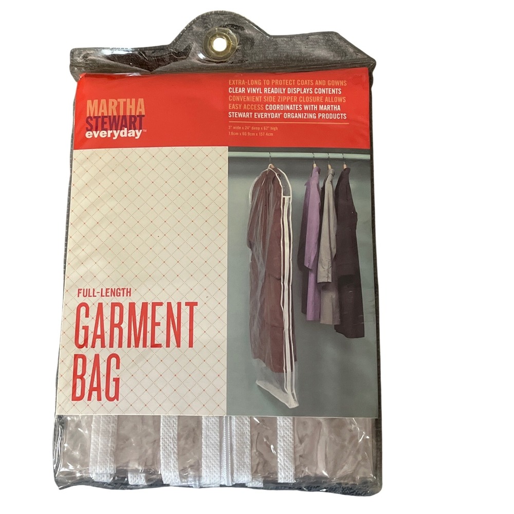 Martha Stewart Everyday Full Length Garment Bag VINTAGE‎ Clear Kmart